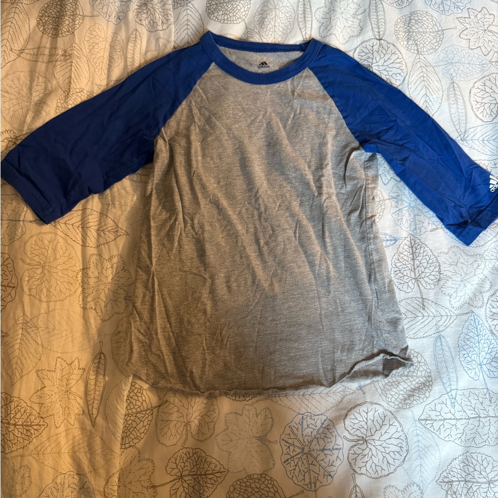 adidas Kids Blue and Gray Raglan Tee